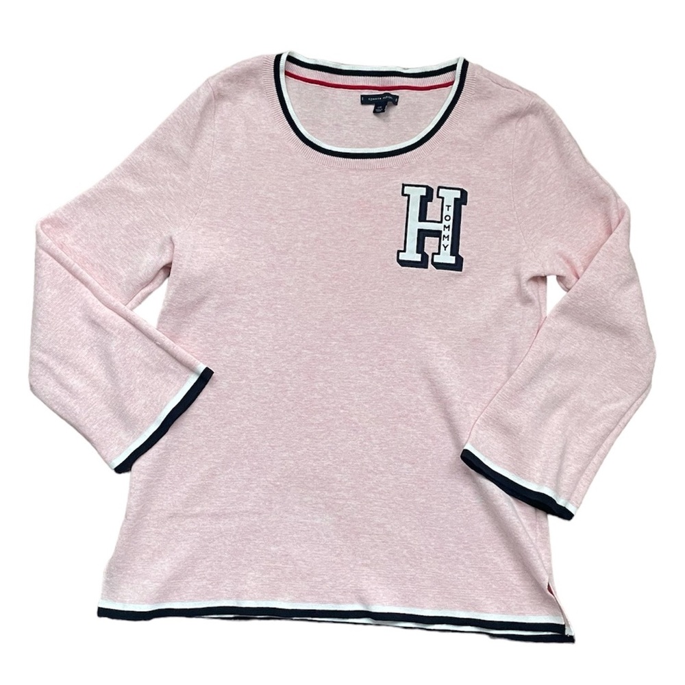 NWOT Tommy Hilfiger Oversized Bell Sleeve Letter Valentines Day Sweater (size L)